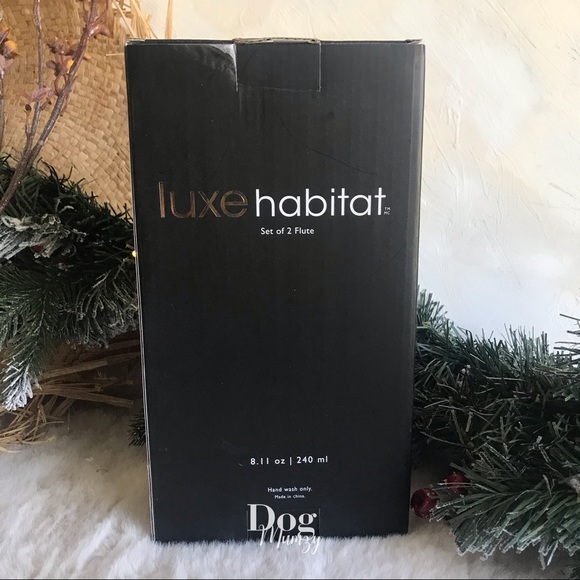 4 Luxe Habitat Rose Gold Champagne Flute Wine Glass Box Set - Picture 5 of 6